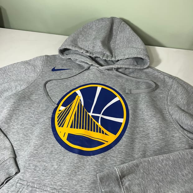 L 나이키 NBA 그레이 골든스테이트 코튼 후드티