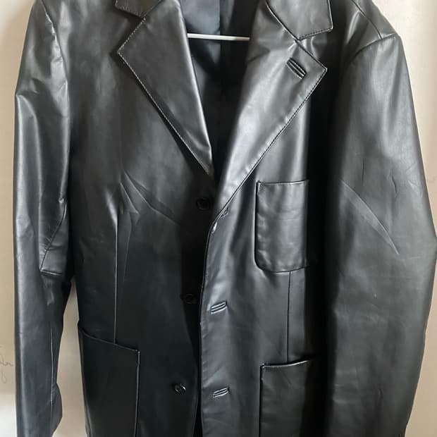 갭 레더 블레이져 s