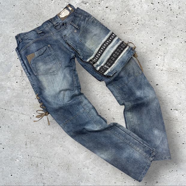 PPFM 재팬 빈티지 디테일 블루 데님 팬츠 C770