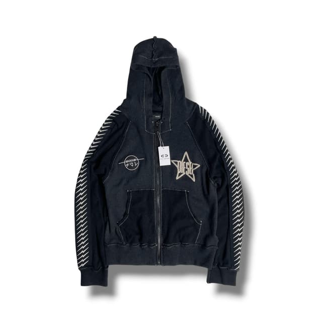 Diesel 'braves' 울 블렌드 집업 후드