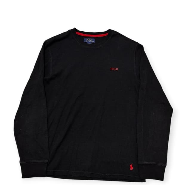 폴로 랄프로렌 블랙 와플 롱슬리브