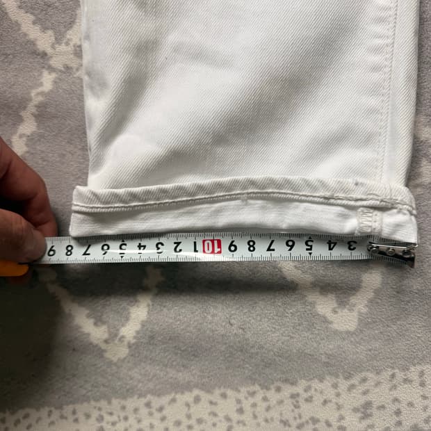 RRL 슬림핏 화이트 셀비지 팬츠