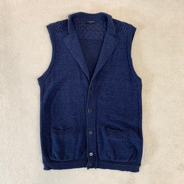 인터메조 노치드카라 니트 베스트(105/네이비) 이너베스트