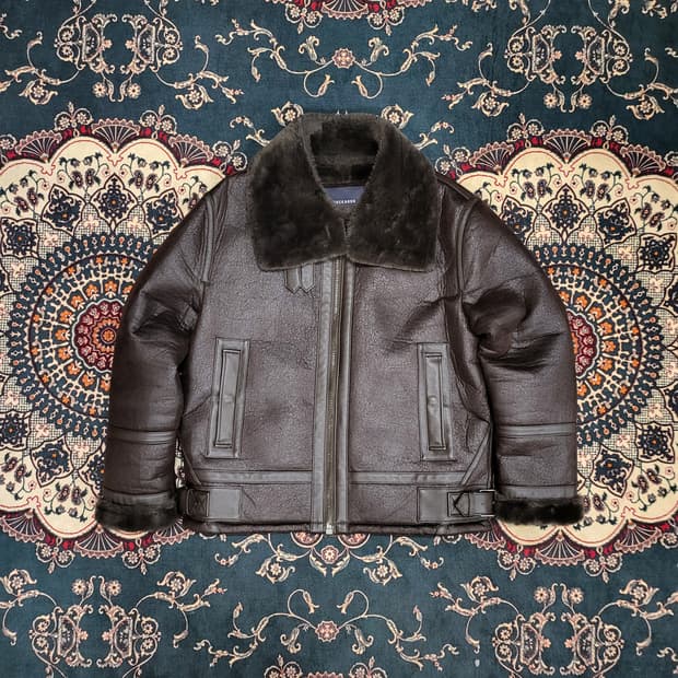 버커루 하이넥 빈티지 무스탕 자켓 (L)