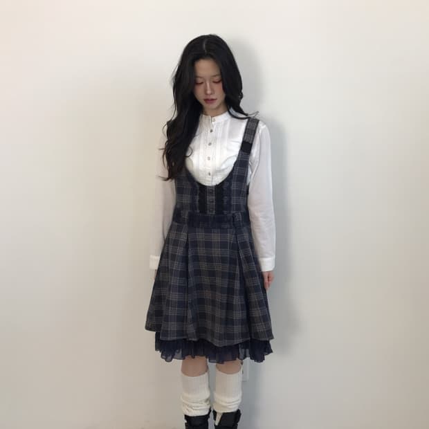 axes femme Plaid Layered Skirt Dress