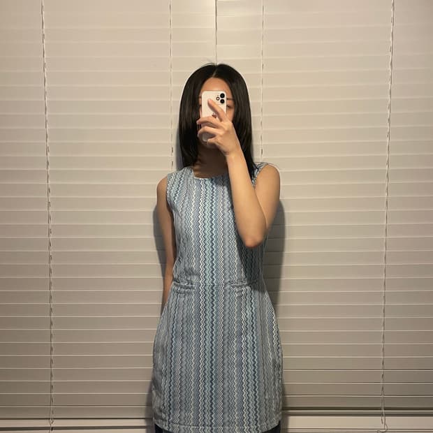 미쏘니 지그재그 슬리브리스 원피스