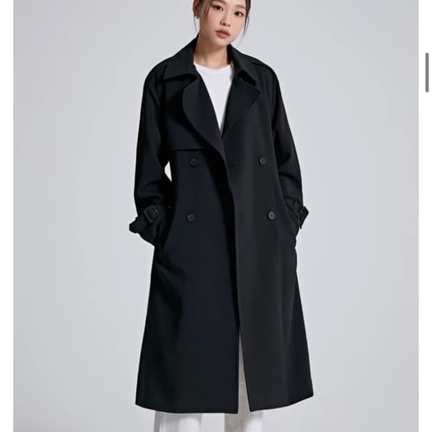 스파오 도톰폴리 롱 트렌치 코트 