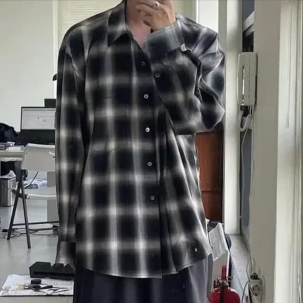 해칭룸 soui exclusive 클래식 셔츠 옴브레 차콜 결제창