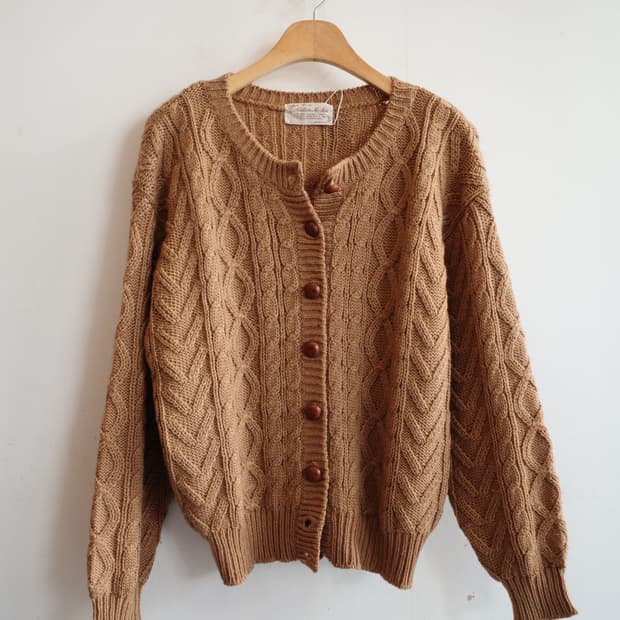 Japan brand 울 케이블 가디건 