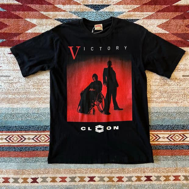 클론 VICTORY 5집 빅프린팅 빈티지 반팔 티셔츠 [블랙] L/100