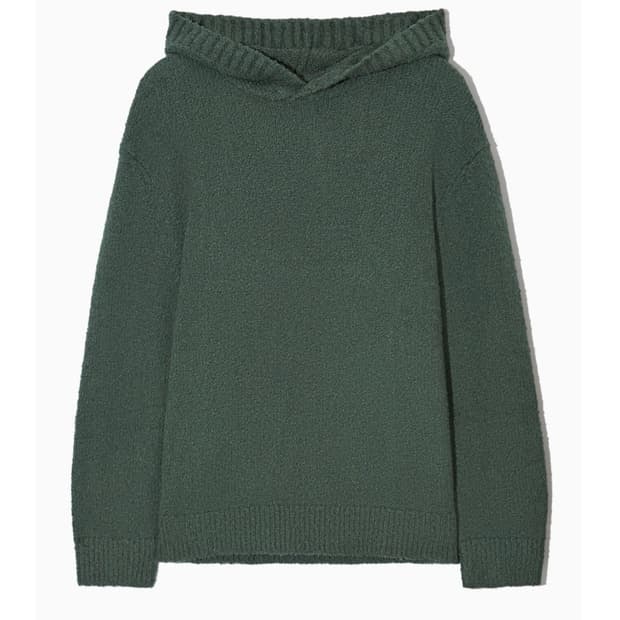 COS 부클레 니트 후드 그린 S사이즈