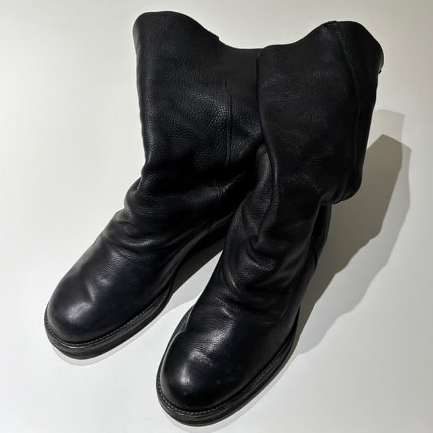 4) 요지 야마모토 뿌르 옴므 와이드 샤프트 롱 부츠