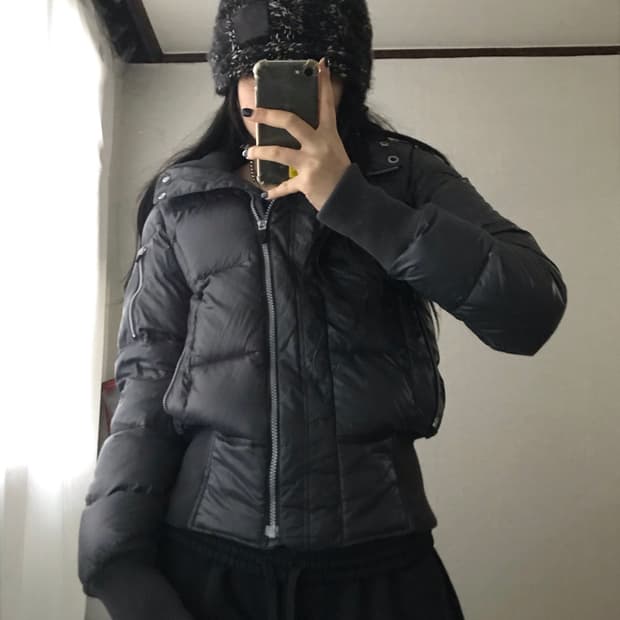 나이키 차콜 후드 패딩