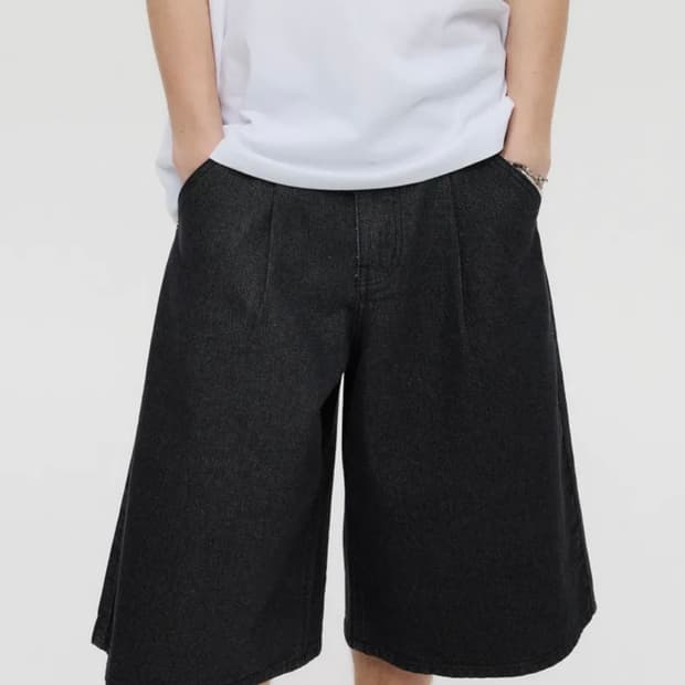 디앤에스알 원턱 버뮤다 데님팬츠 xl