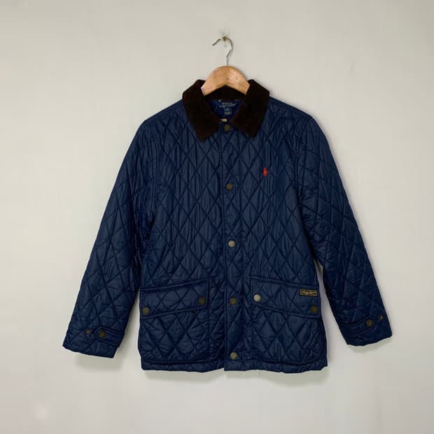 폴로 랄프로렌 네이비 퀼팅 자켓 키즈 L 여성 빈티지