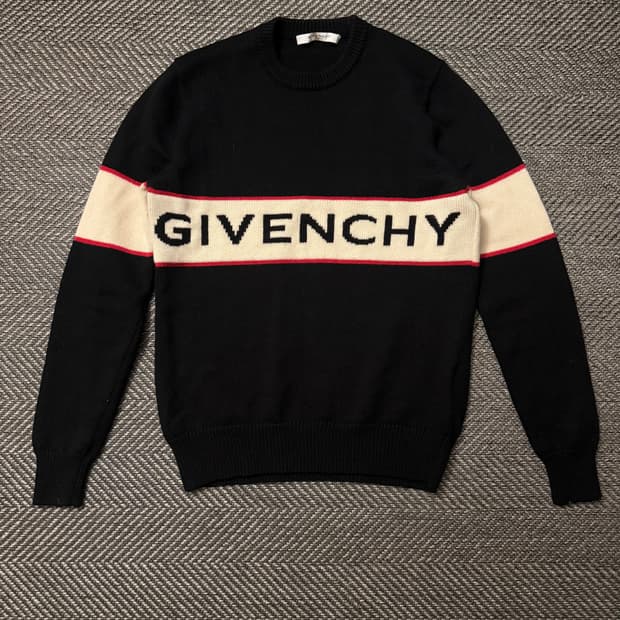 지방시 로고 배색 울 니트 S