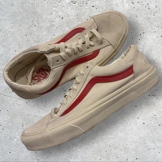 [265] 반스 스타일 36 베이지/레드 스니커즈