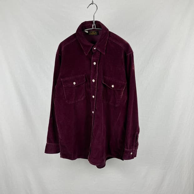 Vintage (Made in Usa) 와인컬러 셔츠 