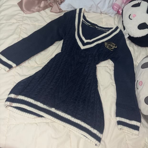 빈티지 프레피 니트 원피스