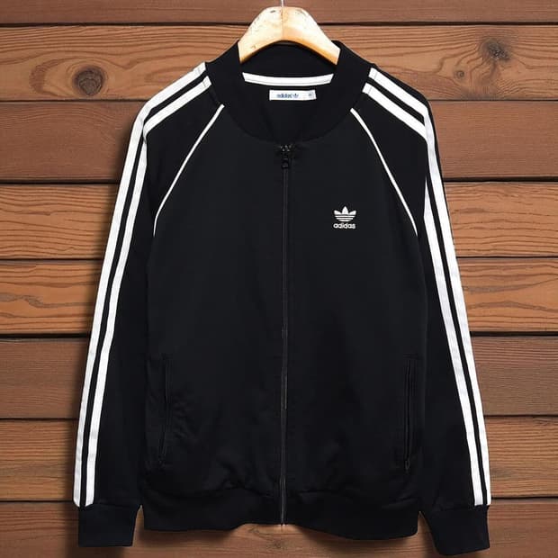 44~55)ADIDAS 아디다스 트레포일 블랙 져지 자켓