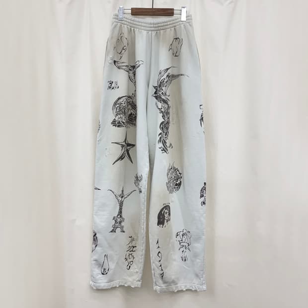 발렌시아가 24SS 타투 배기 스웻팬츠