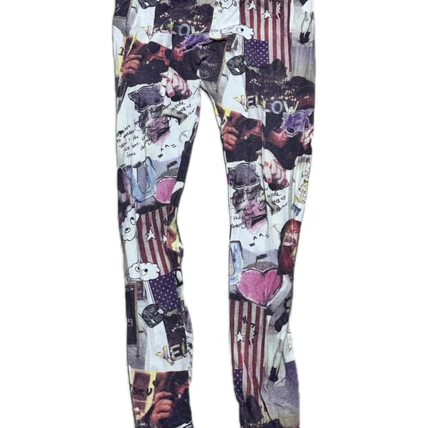 H&M NEWYORK 올오버 그래픽 프린팅 레깅스 