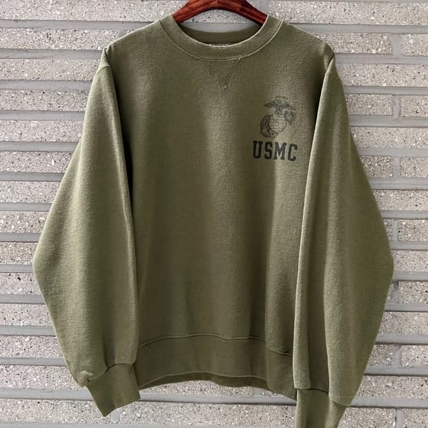 [S]USMC 미 해병대 오리지널 USA Made 카키 스웻셔츠