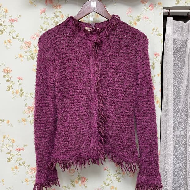 퍼 니트 가디건