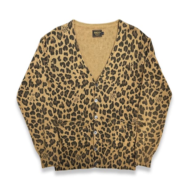 FUCT SSDD 레오파드 니트 가디건 L