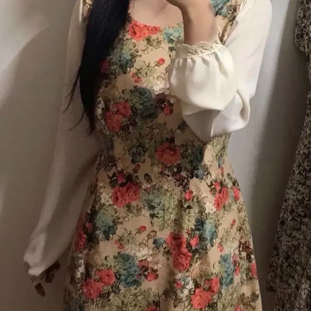 레이스 포인트 플라워 원피스 44~55