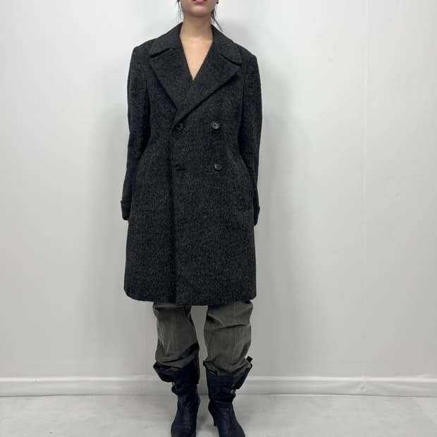 Hairy wool half coat