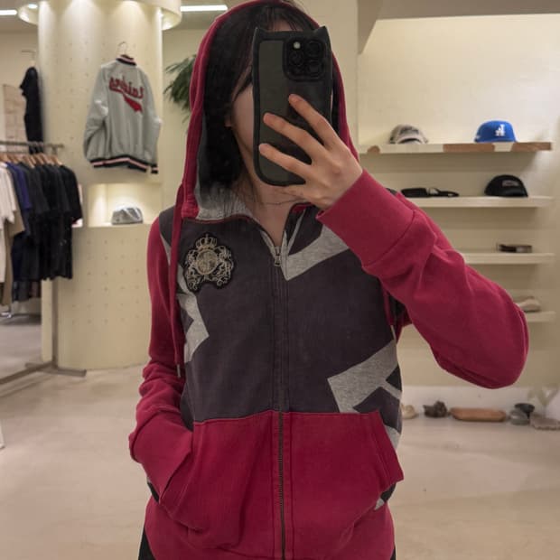 ASK Y2K 빈티지 디테일 후드 집업 U6