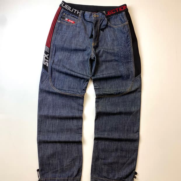[34] 00s Fubu 후부 루즈 와이드 핏 레이싱 데님팬츠