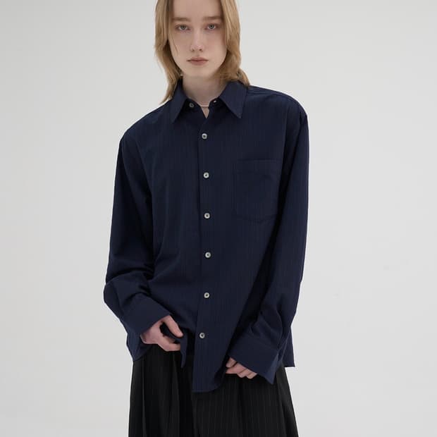 노운 daily shirts navy 2