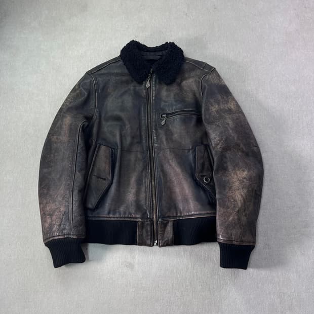100 디젤 리얼 가죽 무스탕 자켓 