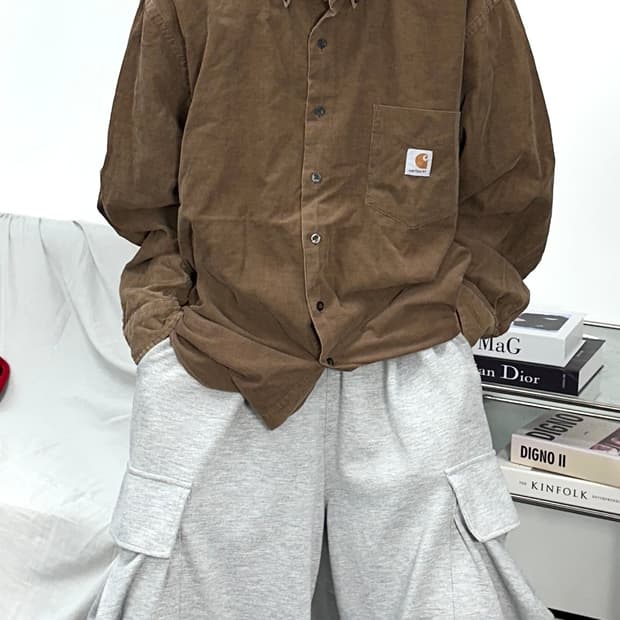 칼하트 브라운 코듀로이 셔츠 XL