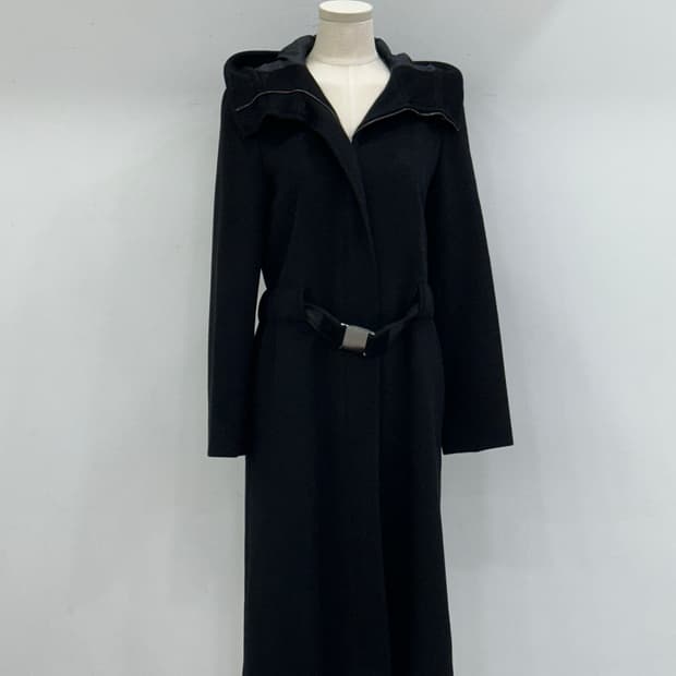 막스마라 블랙 후드 코트