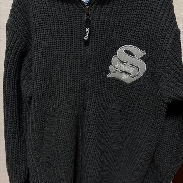 90s Stussy big4 knit cardigan