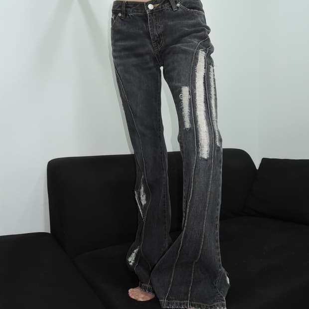 Distressed Bootcut Jeans