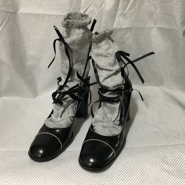 Prada black chunky high heels
