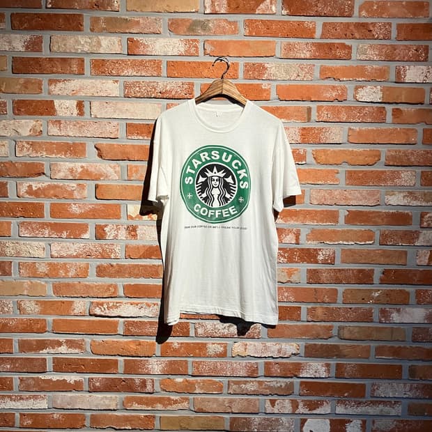 90s USA 빈티지 스타벅스 패러디 반팔 티셔츠