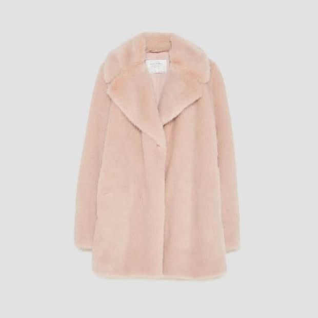 (xs) 자라 에코퍼 연핑크 코트