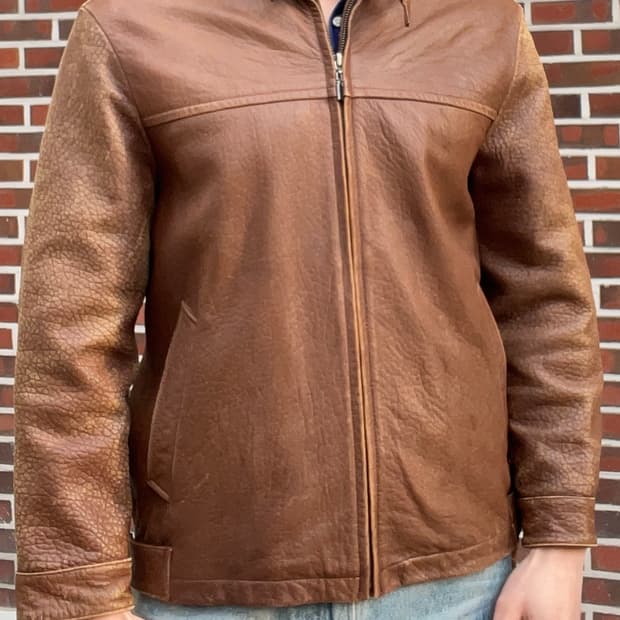 라오 카프리초 빈티지 브라운 램스킨 레더자켓