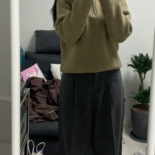 라퍼지포 우먼 풀오버 카라 니트 M