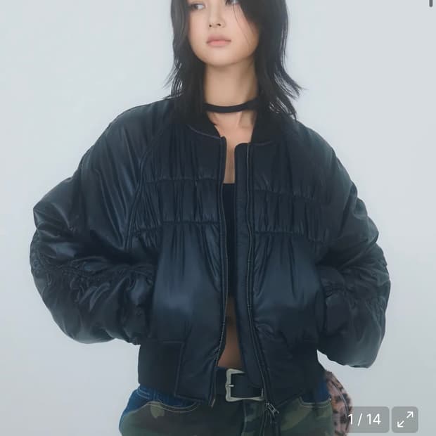 러닝하이 셔링 크롭 MA-1 자켓