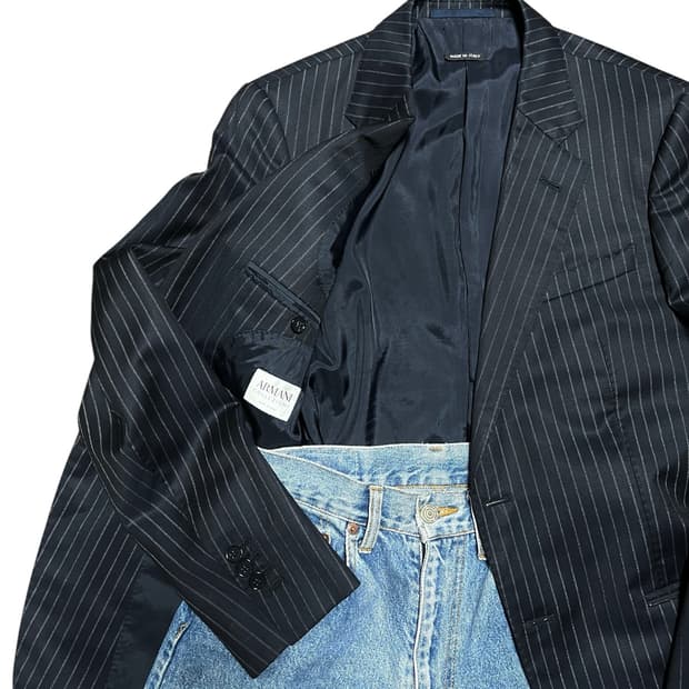 아르마니 꼴레지오니 스트라이프 자켓 남녀공용