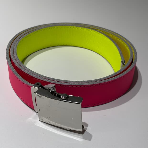 꼼데가르송 핑크 레더 벨트