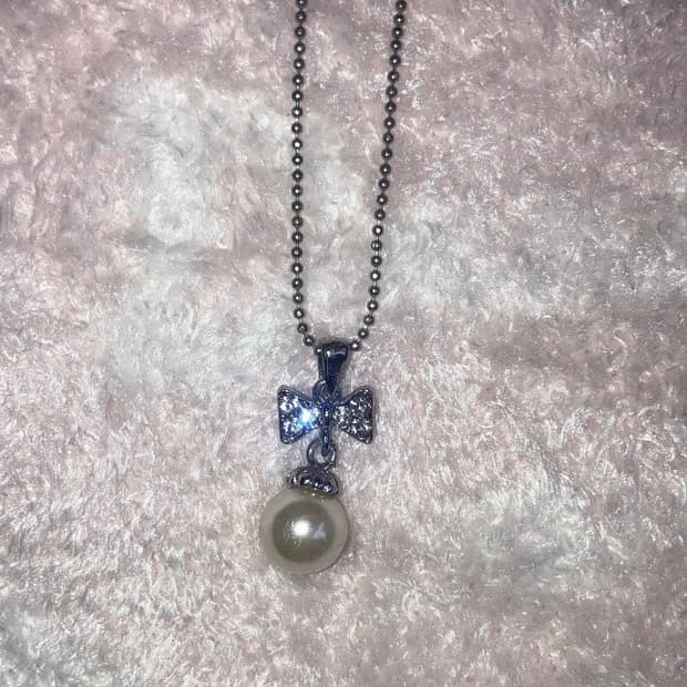 jpn 리본 진주 목걸이