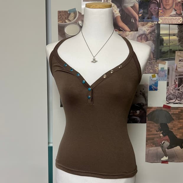 빈티지 홀터넥 나시