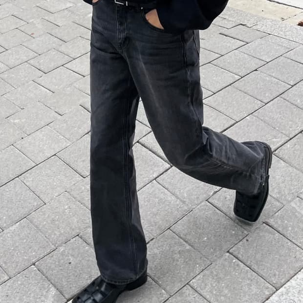 piece worker 세미와이드 데님팬츠